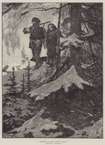 Jul i Canada, at gå i kirke af Richard Caton Woodville junior